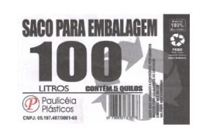 Saco de lixo 100 lts reforçado preto