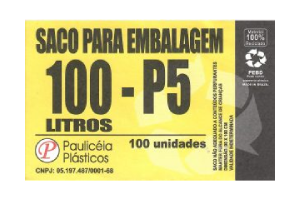 Saco de lixo 100 lts P5 c/100 unidades