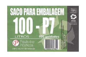 Saco de lixo 100 lts P7 preto c/100 unidades