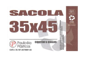 Sacola reciclada - 35x45 c/5kgs leitosa