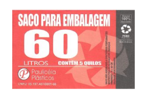 Saco de lixo 60 lts reforçado leitoso